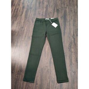 KanCan Jeans Womens 11/29 Green Denim Fringe Bottom Denim 32x29 5pockets